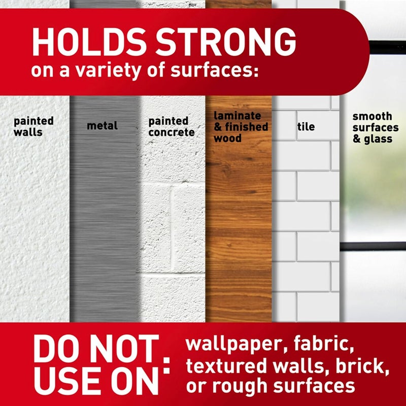 Command X-Large Matte Black Triple Hook, 2 Hooks, 6 Strips, Damage-Free Hanging Wall Hooks with Adhesive Strips, No Tools Wall Hooks for Hanging Decorations in Living Spaces - Image 3